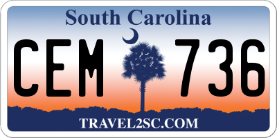 SC license plate CEM736