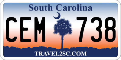 SC license plate CEM738