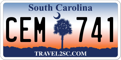 SC license plate CEM741