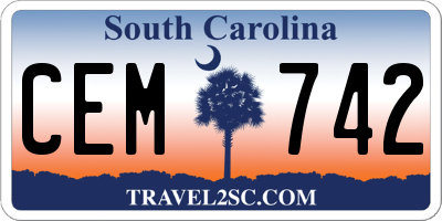 SC license plate CEM742