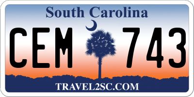 SC license plate CEM743