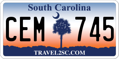 SC license plate CEM745