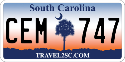 SC license plate CEM747