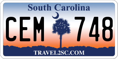 SC license plate CEM748