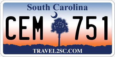 SC license plate CEM751