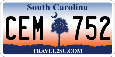 SC license plate CEM752