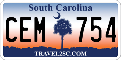 SC license plate CEM754