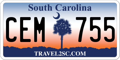 SC license plate CEM755