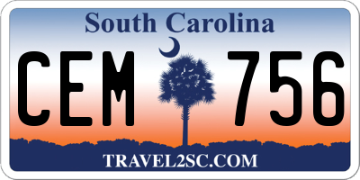 SC license plate CEM756