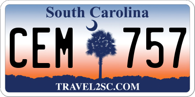 SC license plate CEM757