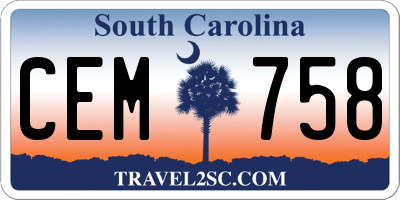 SC license plate CEM758