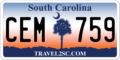 SC license plate CEM759