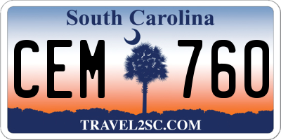 SC license plate CEM760