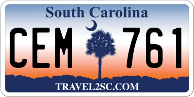 SC license plate CEM761