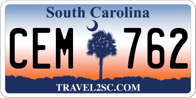 SC license plate CEM762