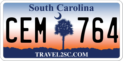 SC license plate CEM764