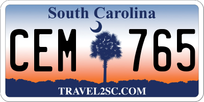 SC license plate CEM765