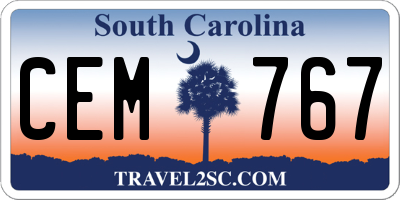 SC license plate CEM767