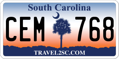 SC license plate CEM768