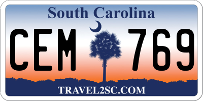 SC license plate CEM769