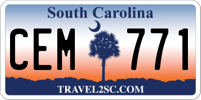 SC license plate CEM771