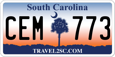 SC license plate CEM773