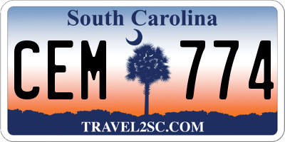 SC license plate CEM774