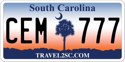 SC license plate CEM777