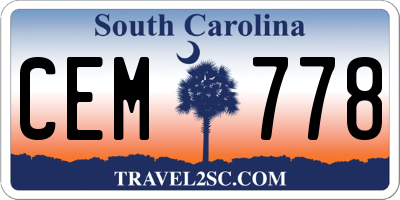SC license plate CEM778