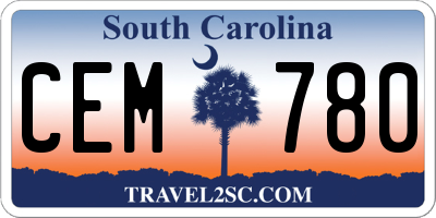 SC license plate CEM780