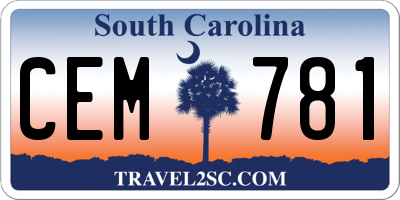 SC license plate CEM781