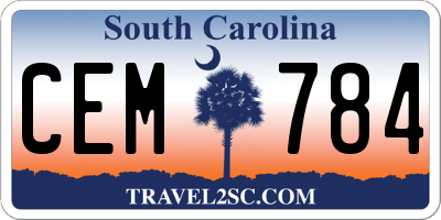 SC license plate CEM784