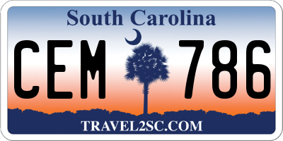 SC license plate CEM786