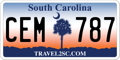 SC license plate CEM787