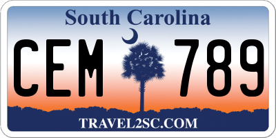 SC license plate CEM789