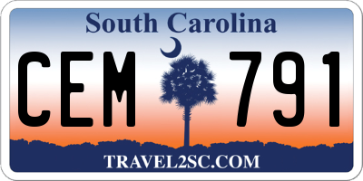 SC license plate CEM791