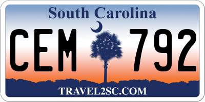 SC license plate CEM792