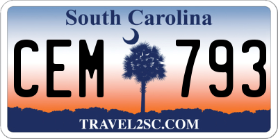 SC license plate CEM793