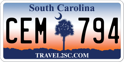 SC license plate CEM794