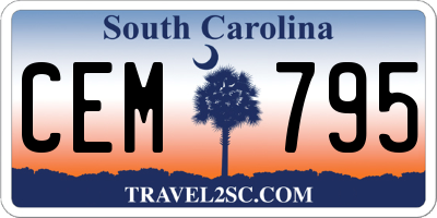 SC license plate CEM795