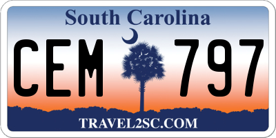 SC license plate CEM797