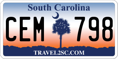 SC license plate CEM798