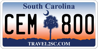 SC license plate CEM800