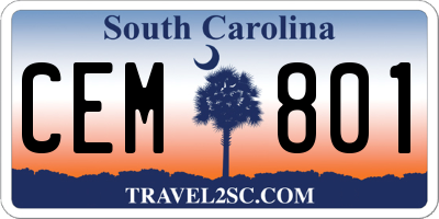 SC license plate CEM801