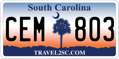 SC license plate CEM803