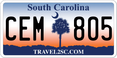 SC license plate CEM805