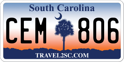 SC license plate CEM806
