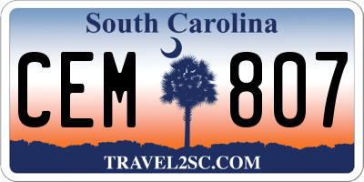 SC license plate CEM807