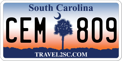 SC license plate CEM809