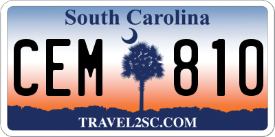 SC license plate CEM810